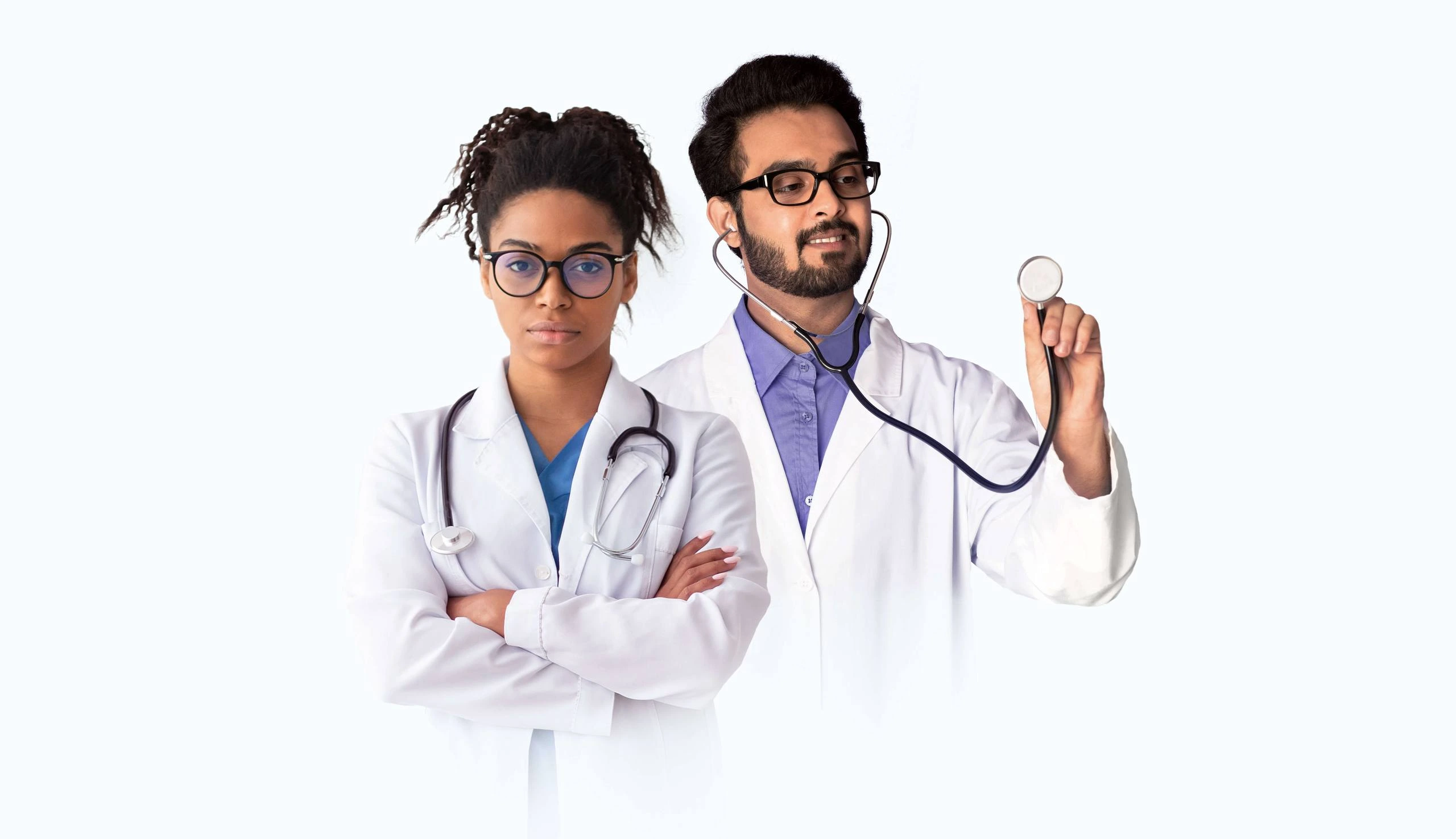 Female and male doctors available for patient choice.